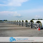 CEA Projects have taken delivery of 39 wind turbine blades with their accompanying storage cradles. The blades will be stored at the CEA Free Trade Zone in Laem Chabang Port before being transported to Chaiyaphum province in the North East of Thailand. Each blade is over 58 meter in length and weighs over 13 Tonne.
