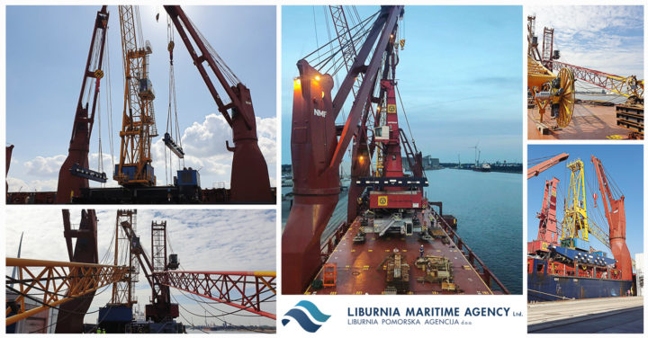 Liburnia Breda Office Loaded Two Mobile Harbour Cranes Each Upto 360mt in Antwerp and Ghent for Umm Qasr