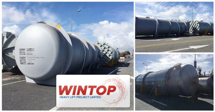 Wintop Heavy Lift Handled Drying Tower & Sulfur Furnace Cargo from Shanghai to Busan