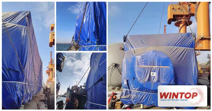 Wintop Heavy Lift Handled a Desulfurizing Tower using a Decked Barge