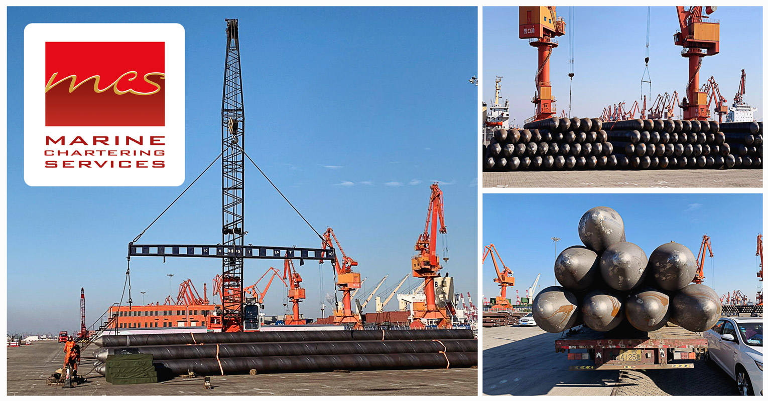 Marine Chartering Services Shipped 20m Long Pipes