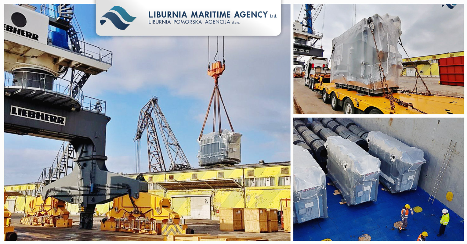 Liburnia Maritime Agency Loaded a 4x55.6 mt Transformers + Components for Iskenderun, Turkey