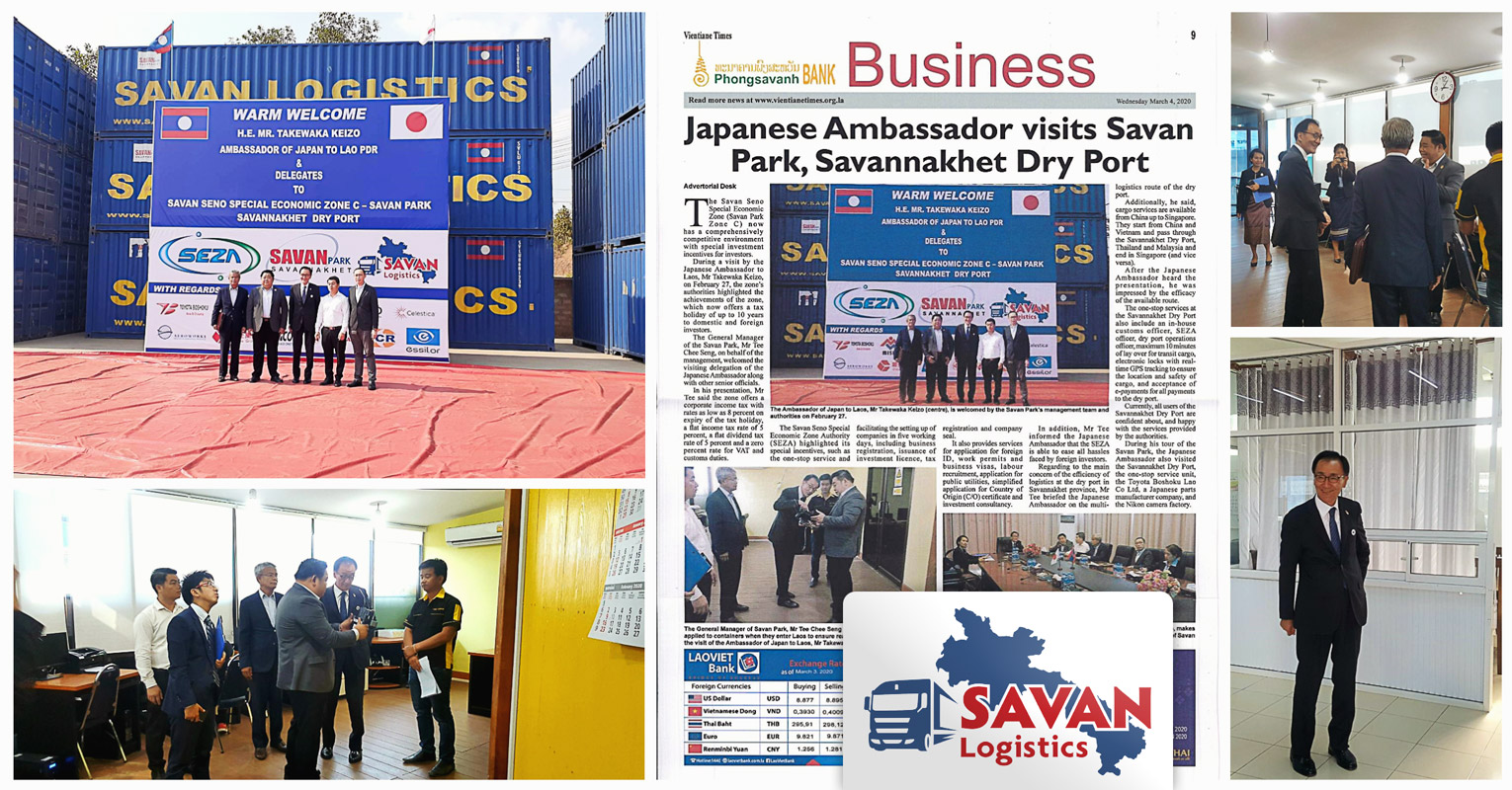 Visit of Japanese Ambassador of LAO P.D.R at the Savan Park, Savannakhet Dryport