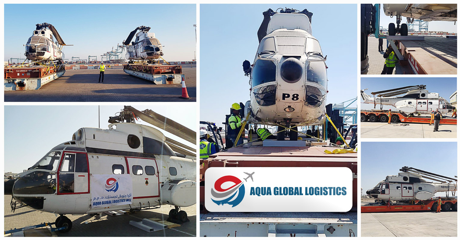 Aqua Global Logistics Bahrain Shipped 2 Units of Puma Helicopters from Bahrain to New Zealand