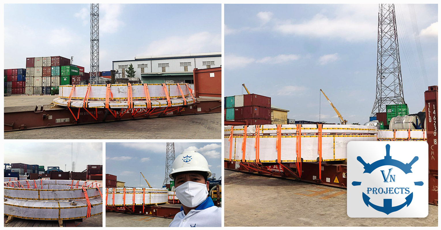 VN Projects Handled 60 units of 40FR OW (W 5m ~ 6.5m) from Cat Lai Terminal (Hochiminh) to CS Wind factory in Phu My, Vung Tau