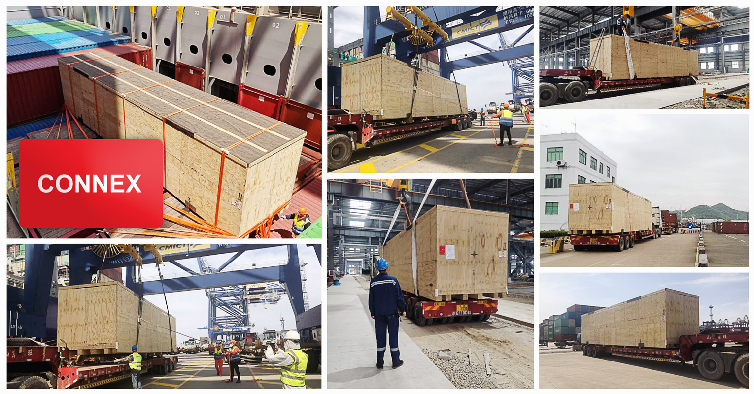 Ningbo Connexion Unloaded a 65 tons of Machinery from Container Ship to Transport Receiver