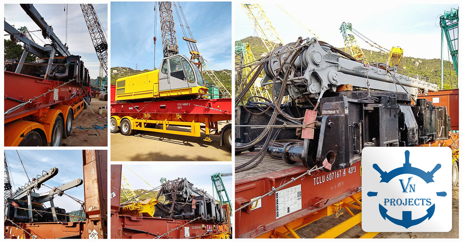 VN Projects Shipped a 250 ton Dismantled Crawler Crane from Hong Kong to Ho Chi Minh