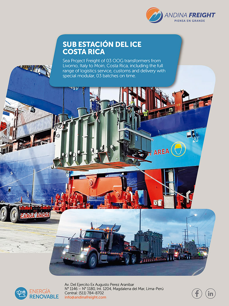 Andina Freight Handled 3 OOG Tranformers from Italy to Costa Rica