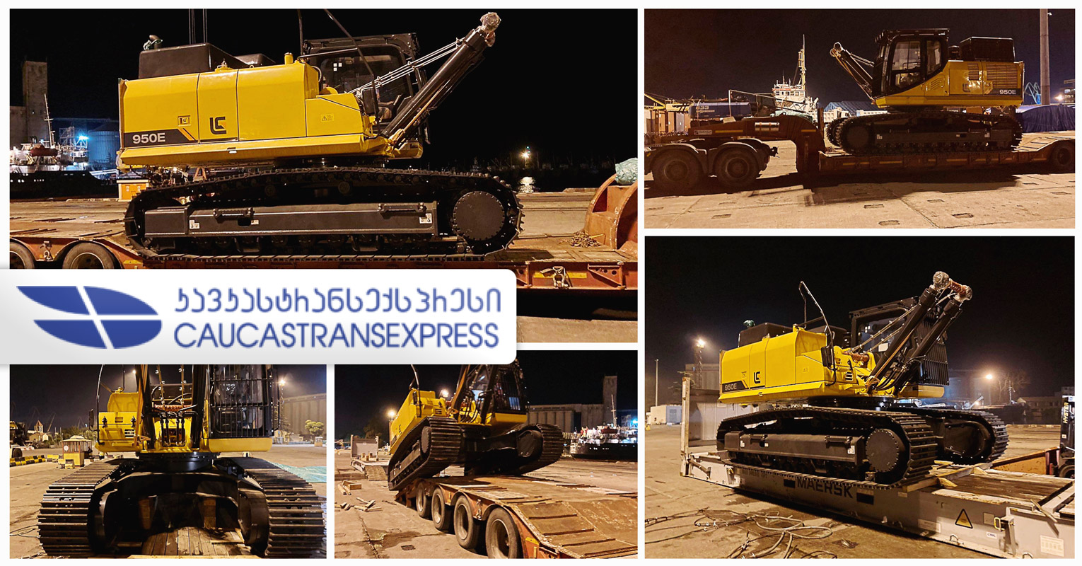 Caucastransexpress Transported an Excavator from Poti, Georgia to Baku, Azerbaijan