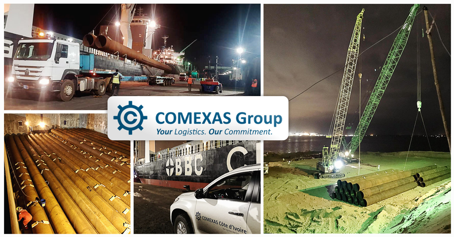 Comexas is Shipping 4,440-tons of Steel Piles up to 28 m Long for the New Grain Terminal in Abidjan