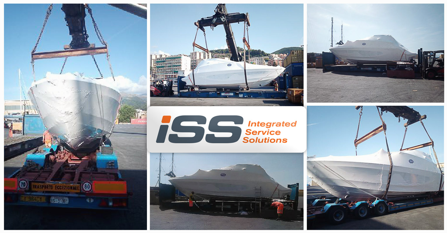 Iss Global Forwarding Performing Lashing and Securing for Small Boat in Genova Port