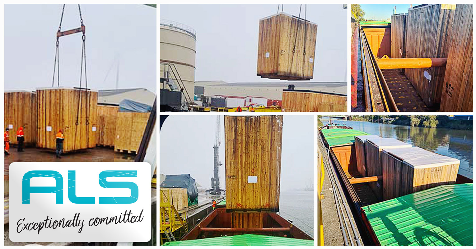 ALS Organised the Transportation of 3 Oversized Wooden Cases by Barge via European Inland Waterways from Germany to Belgium and Onward to Kazakhstan