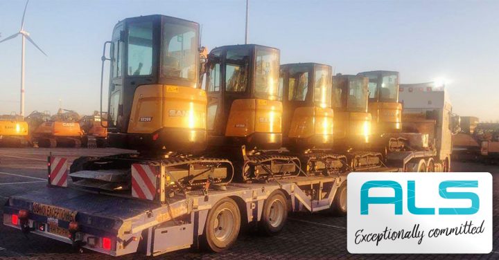 ALS Delivered 5 Sany Mini Excavators from Belgium to Germany