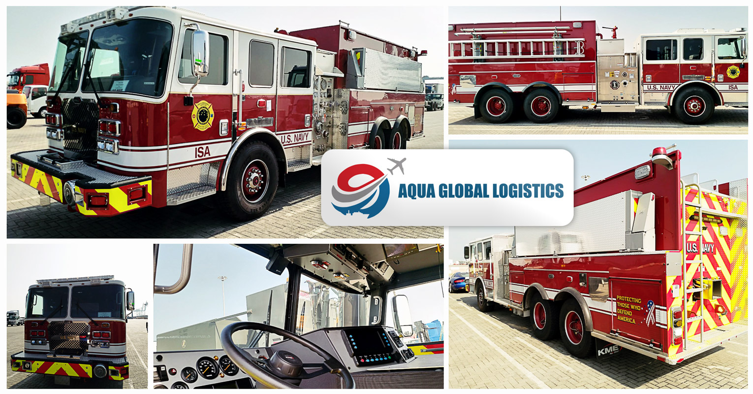 Aqua Global Bahrain Handled the RORO Import Clearance and Delivery of Fire Trucks for the US Navy Bahrain