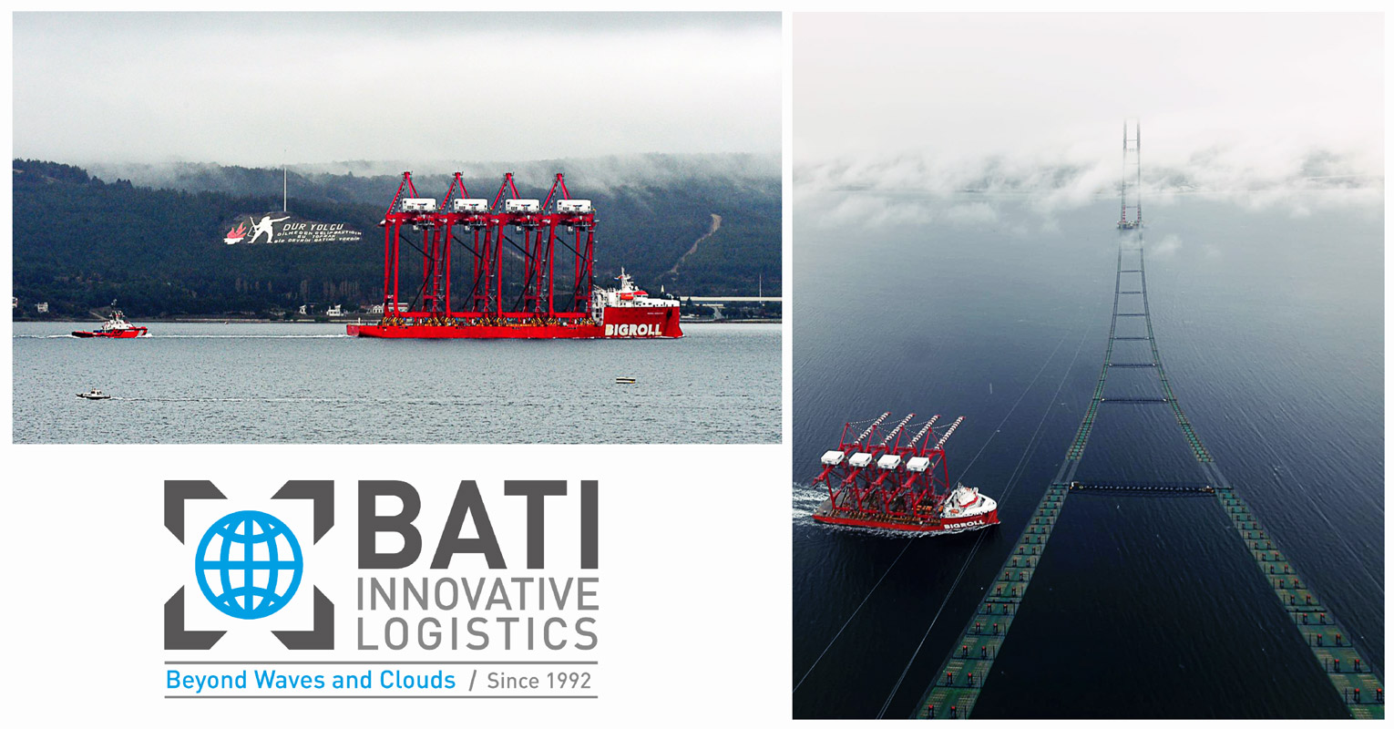 Four Gantry Cranes were Loaded in Oita Japan via Bigroll Beaufort - BATI is Exclusive Agent of Rolldock in Turkey