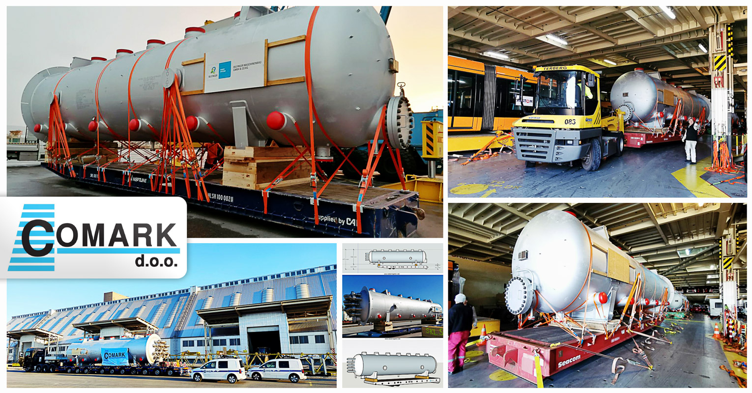 Comark Shipped 90mt Evaporators from Central Europe to Egypt via Port of Koper via RORO