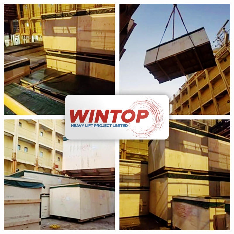 Wintop Heavy Lift Shipped Plastic Injection Molding Machinery from Taicang to Houston