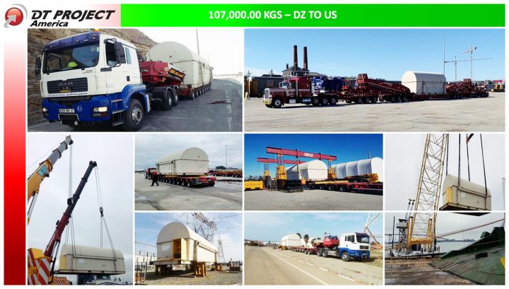 DT Project America Moved a 107T Rotor from Algeria to the US, Including Rigging On-site at Origin to DAP Repair Shop