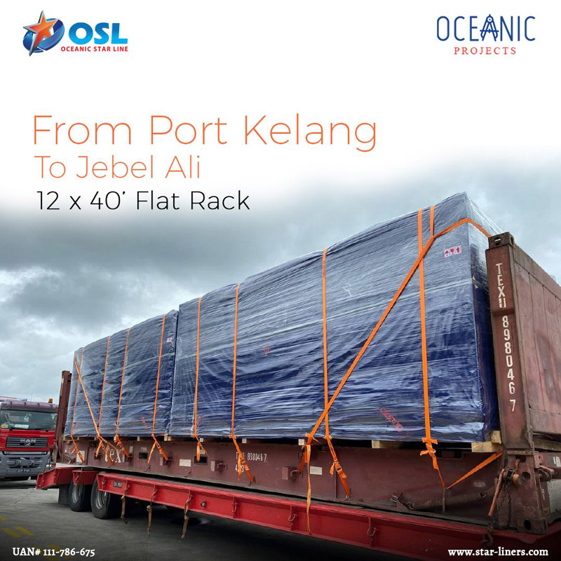 Oceanic Projects Shipped 12 x 40' Flat Racks from Port Kelang to Jebel Ali