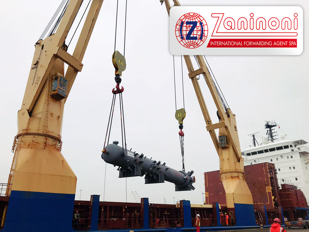Zaninoni Loaded an 83mt Waste Heat Exchanger in Marghera Italy Destined for Egypt
