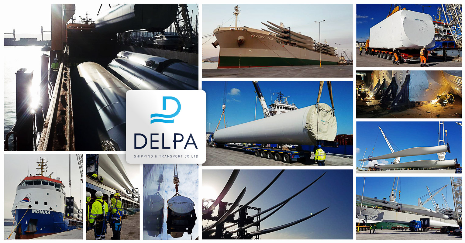 Delpa Handled Two Wind Turbine Projects via 7 vessels, Moving 21 WTG Sets with Blades as Long as 72m and Nacelles Weighing up to 101mt