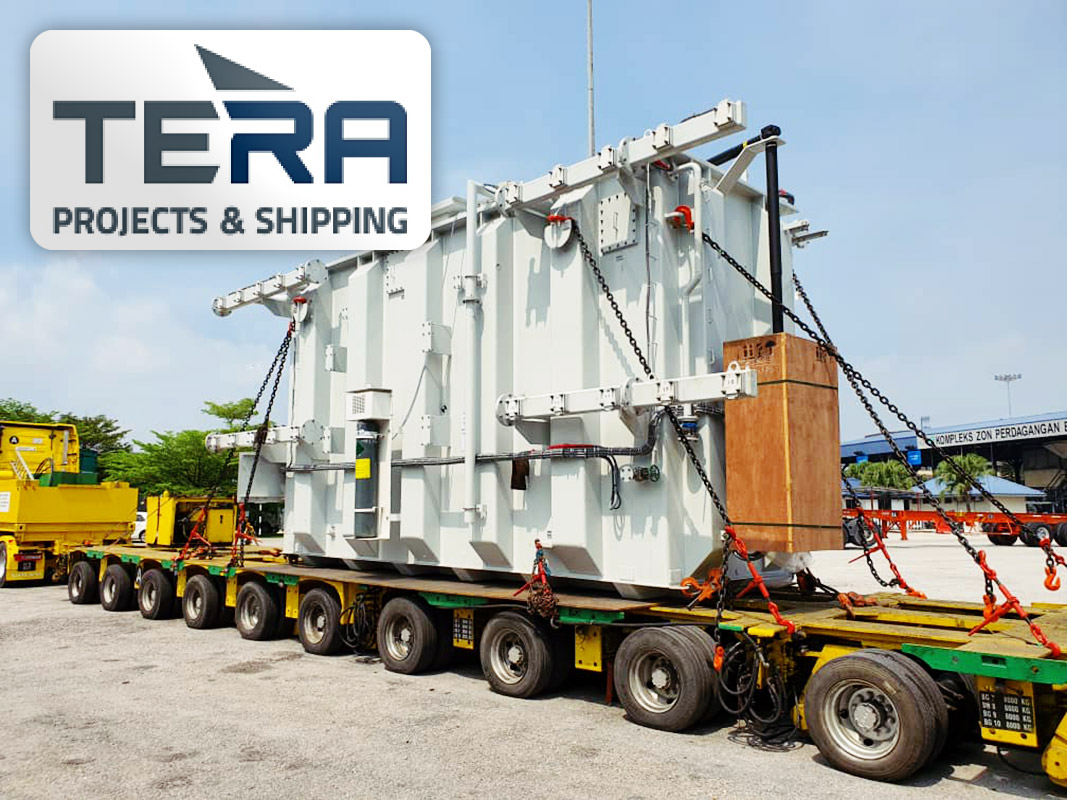 Tera Projects Loaded a 144 ton ABB Transformer at Port Klang with Own Hydraulic Multi-axle Trailer in 13 Axle Configuration
