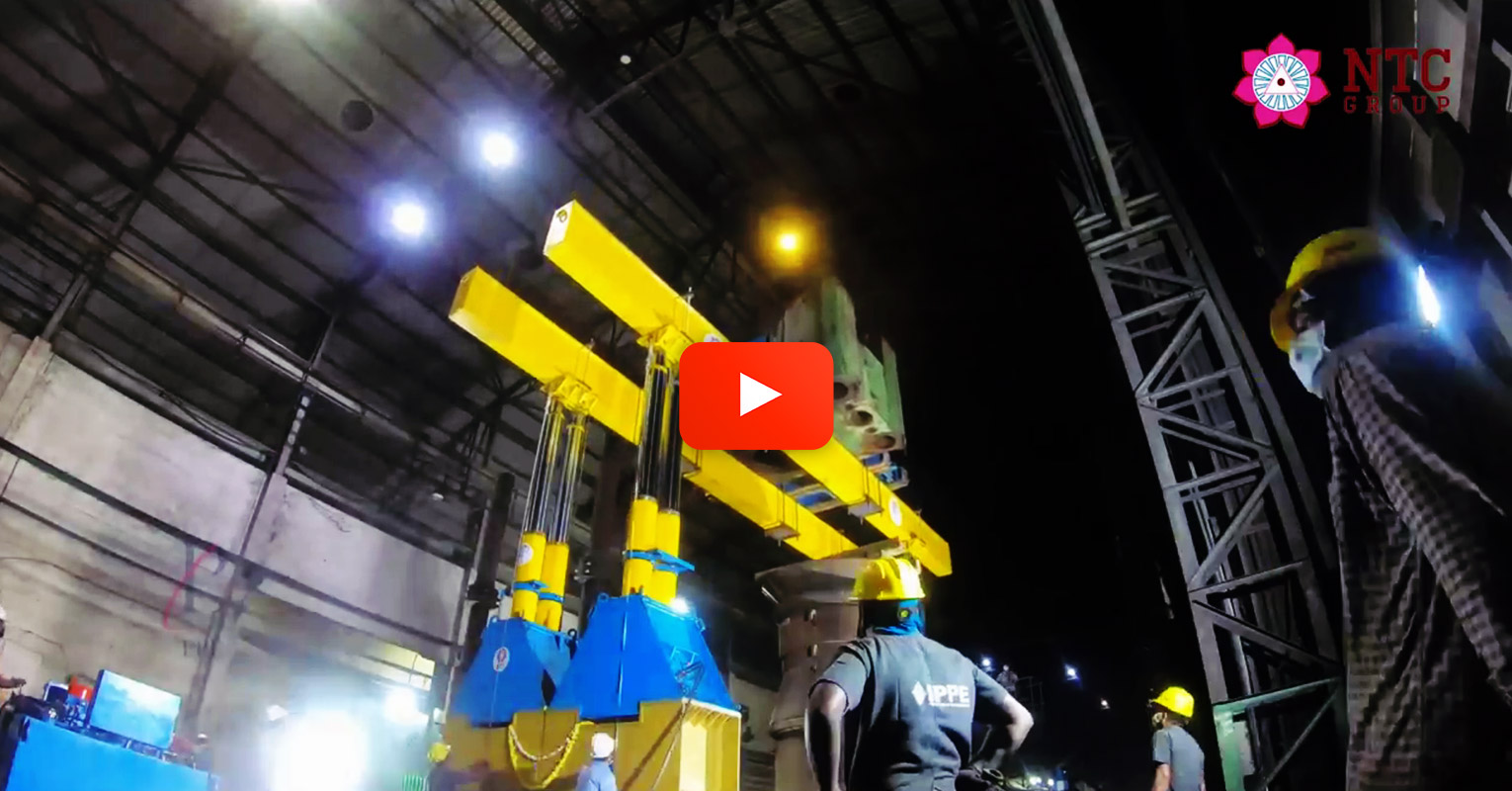 Video - Power Press Engineers (Part of NTC Group) used their 800T Hydraulic Gantry to Dismantle and Assemble a Massive 3500 MT Hydraulic Open Die Forging machine