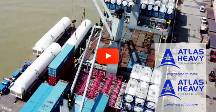Video – Atlas Heavy Transport (Service Provider in the US) Moved 3 Storage Tanks