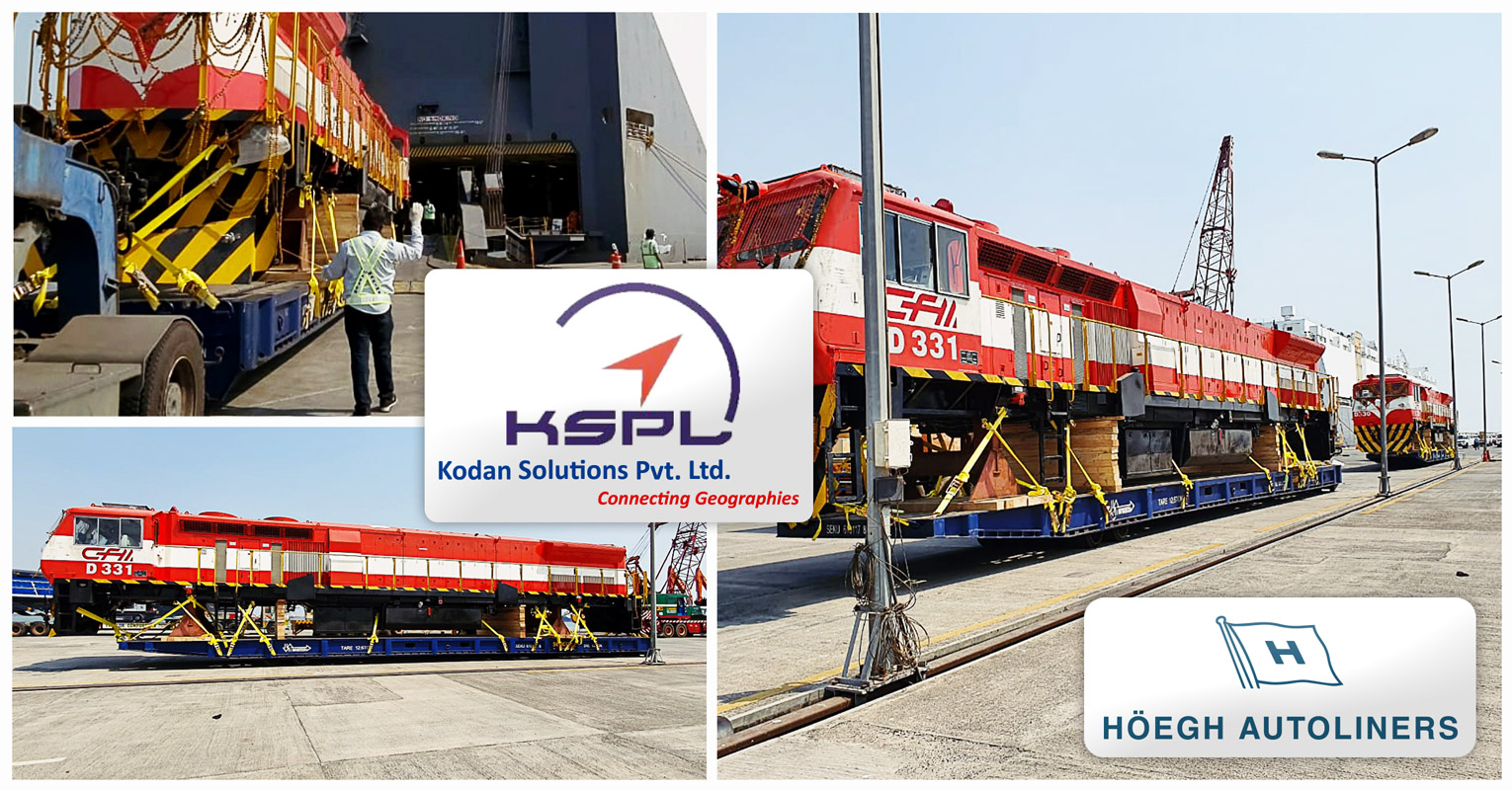 Kodan Solutions Shipped Locomotives from India to Africa via Höegh Autoliners