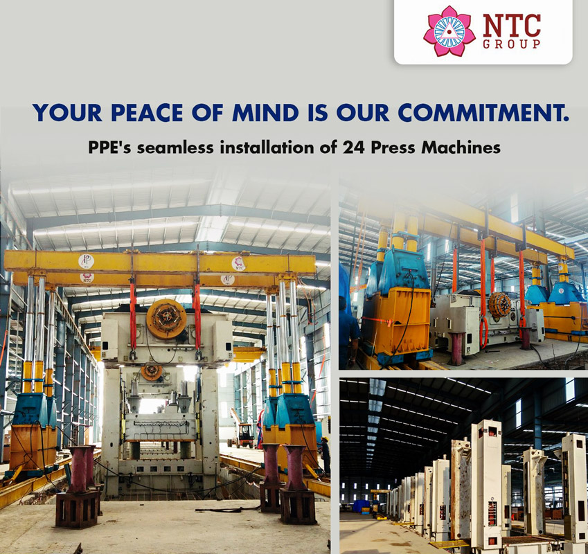 NTC Group's Engineering Solutions (PPE) Installed 24 Press Machines for a 3-Wheeler Body Shop in Hosur, India