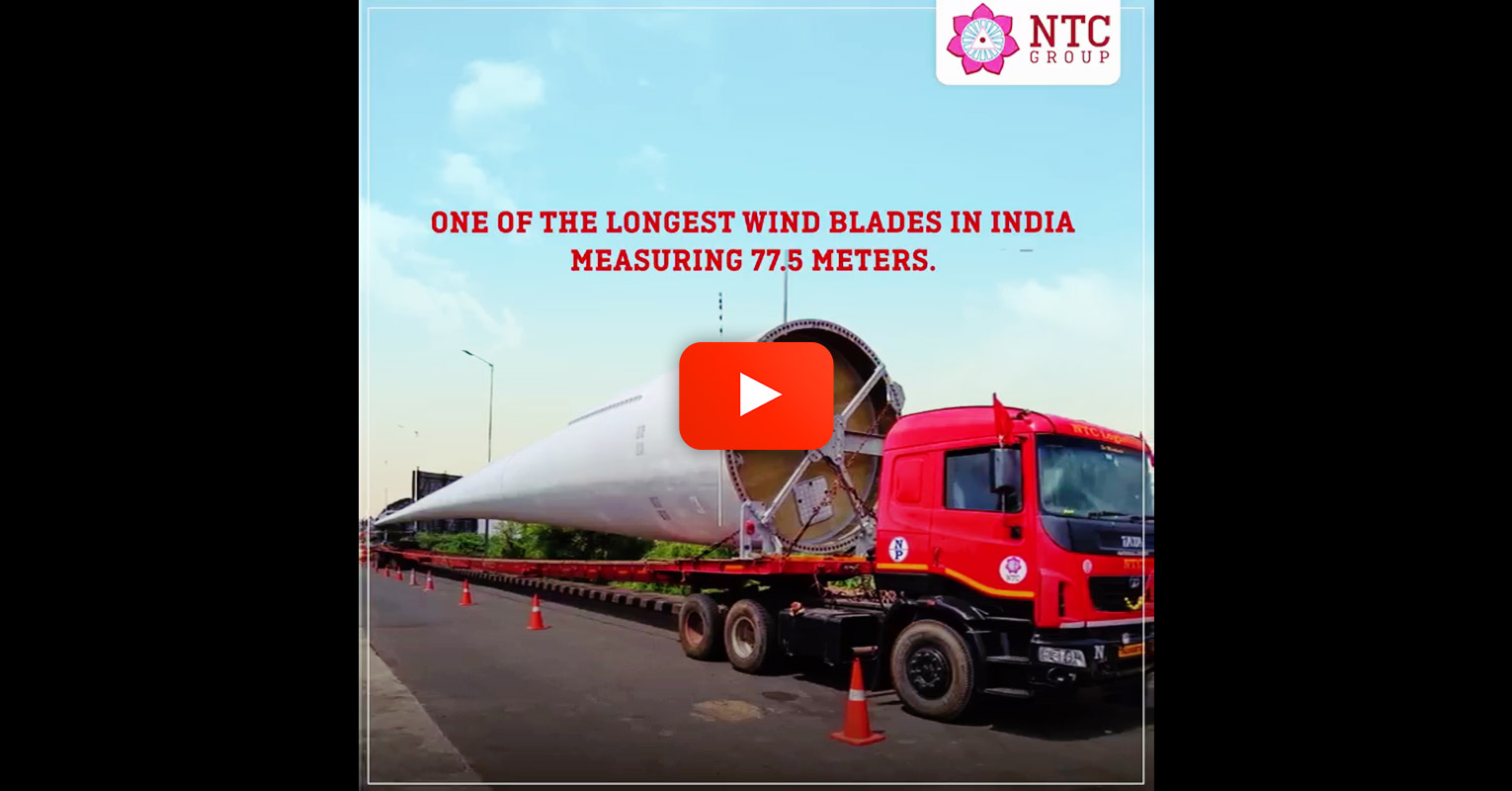 Video - NTC Logistics Carried One of the Longest Wind Turbine Blades in India 600 km from Door Chennai to VOC Port in Tuticorin