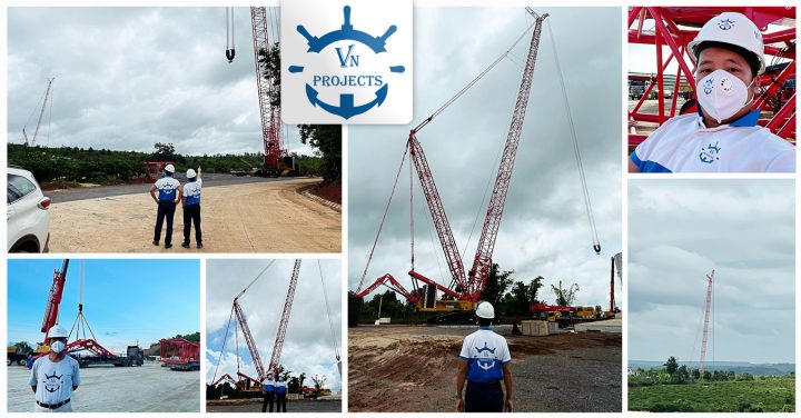 VN Projects Deployed a Boom Crane to Install 8 x 800mt and 3 x 1250mt Wind Turbine Parts