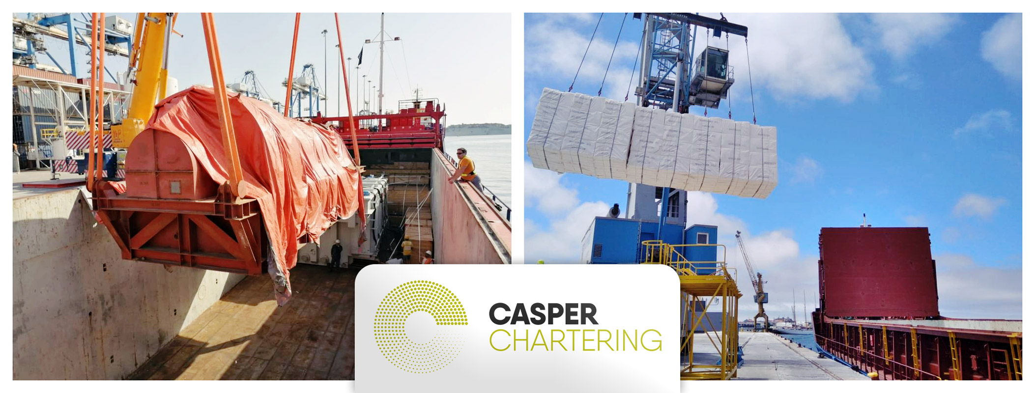 In July Casper Chartering Loaded Project Cargo in Malta and Woodplulp Cargo in Portugal