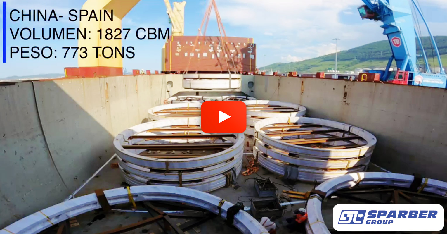 Video - Sparber Shipped 33pcs - 1827cbm - 773mt of Wind Power Equipment from China to Spain