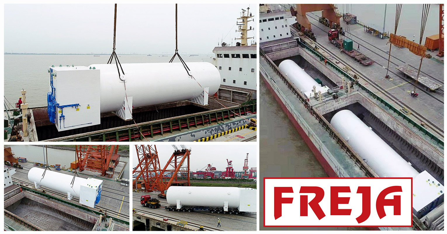 FREJA in China Carried-out Another Project Transport by Safely Loading these Heavy Pieces onto a Vessel in Zhangjiagang, China