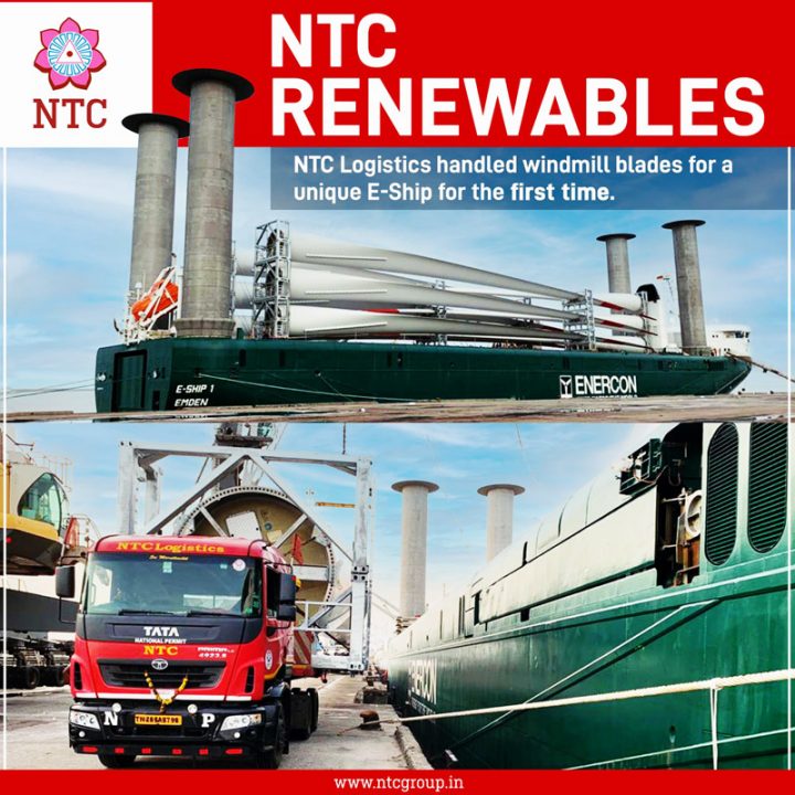 Deendayal Port in Kandla Handled a Unique E-Ship for the First Time with 15 blades handled by NTC Logistics