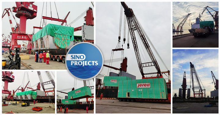 Sino Projects Safely Loading Breakbulk Cargo by Floating Crane at Tianjin Port