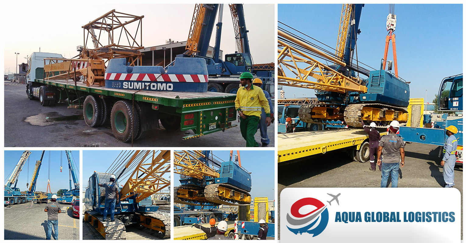 Aqua Global Logistics Bahrain Handled the Export of a Sumitomo Crawler Crane