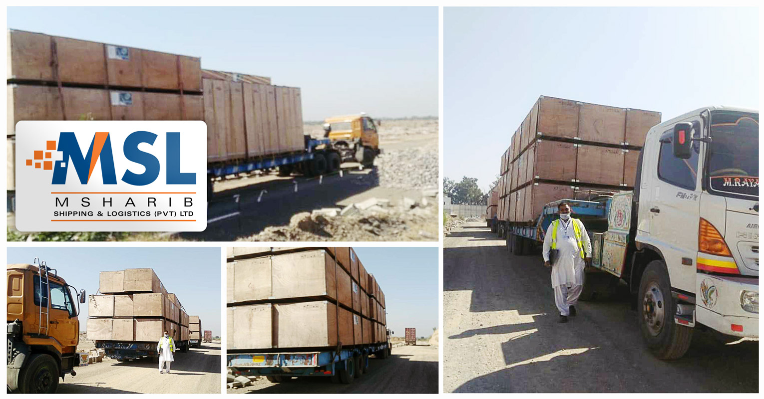 Msharib Shipping & Logistics Transported 550KV Power Project Cargo from Karachi Port to Nowshehra KPK province, Pakistan