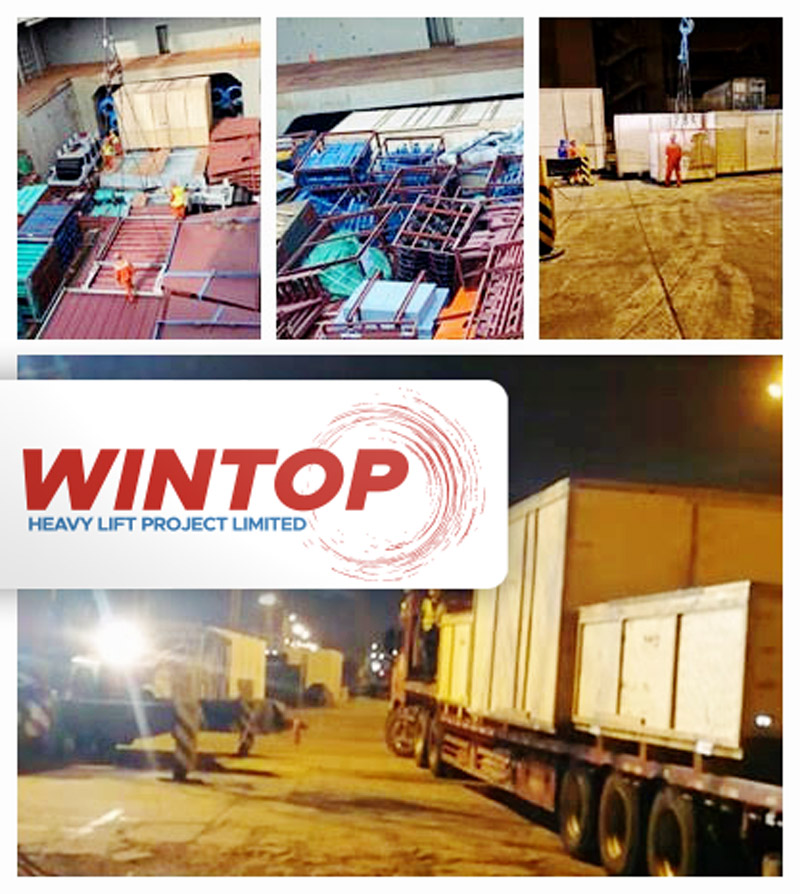 Wintop Heavy Lift Shipped Crated Equipment from Shanghai to Hai Phong, Vietnam