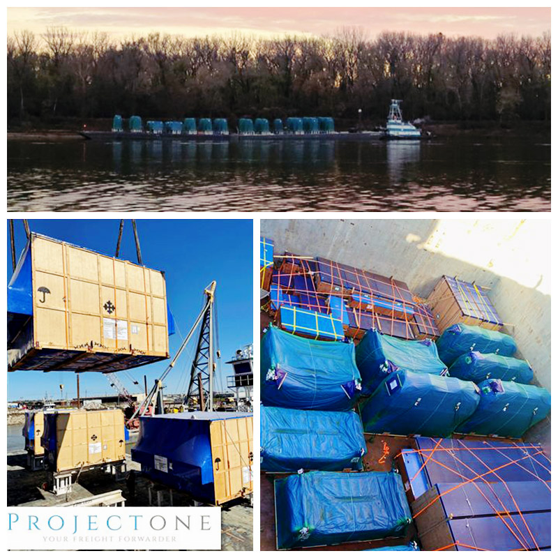 Project One Logistics Discharged Heavy Cargo from the Main Vessel Directly to 2 Barges at the Same Time