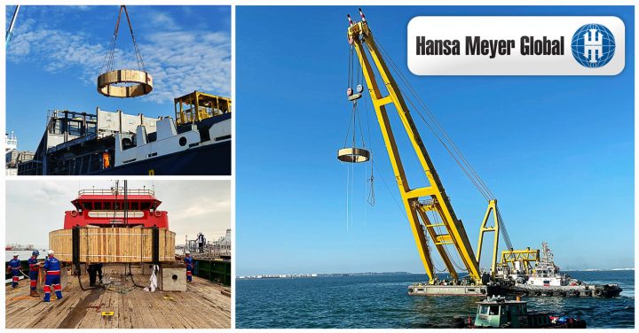 Hansa Meyer Germany Moved a 686cm Diameter Tyre Weighing 91mt from Italy to Indonesia