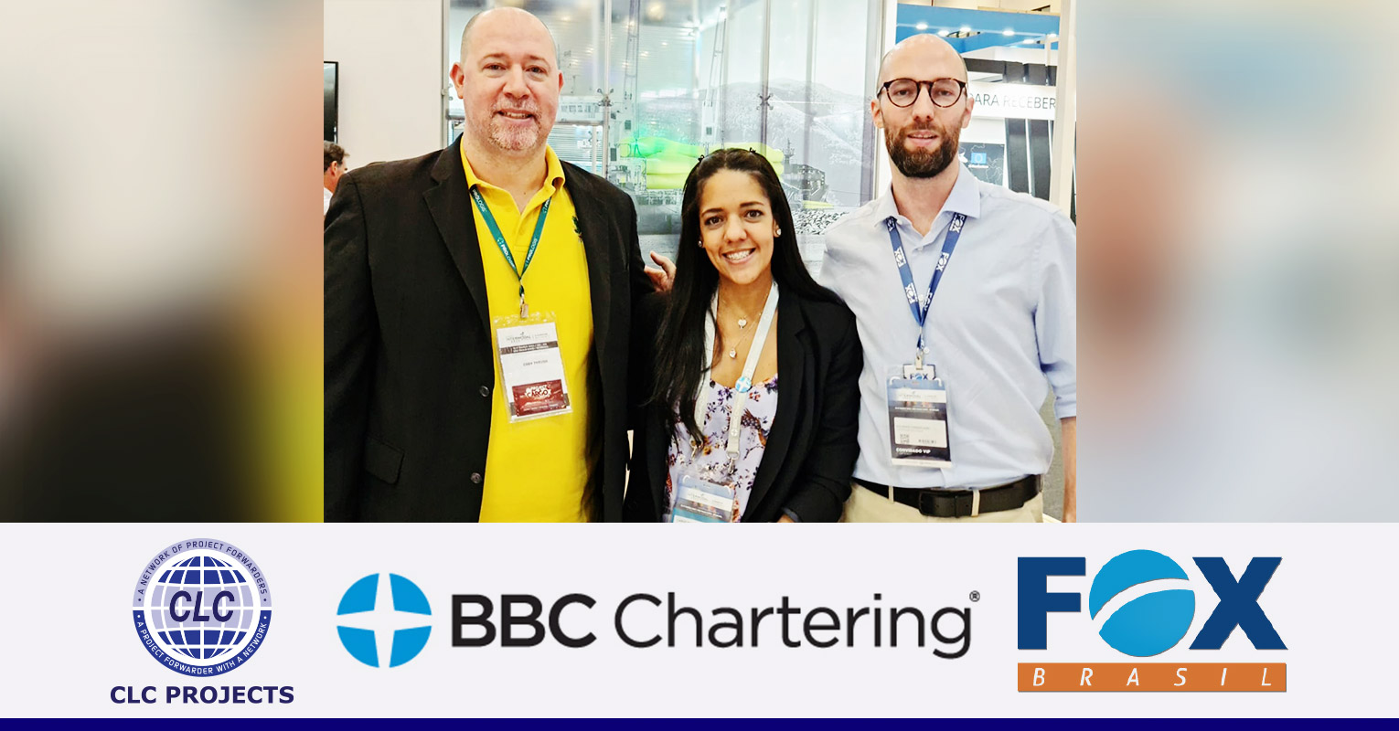 CLC Projects meeting with Carolina Guzman of BBC Chartering Colombia and Guilherme Furquim-Horch of Fox Brasil at Intermodal 2022