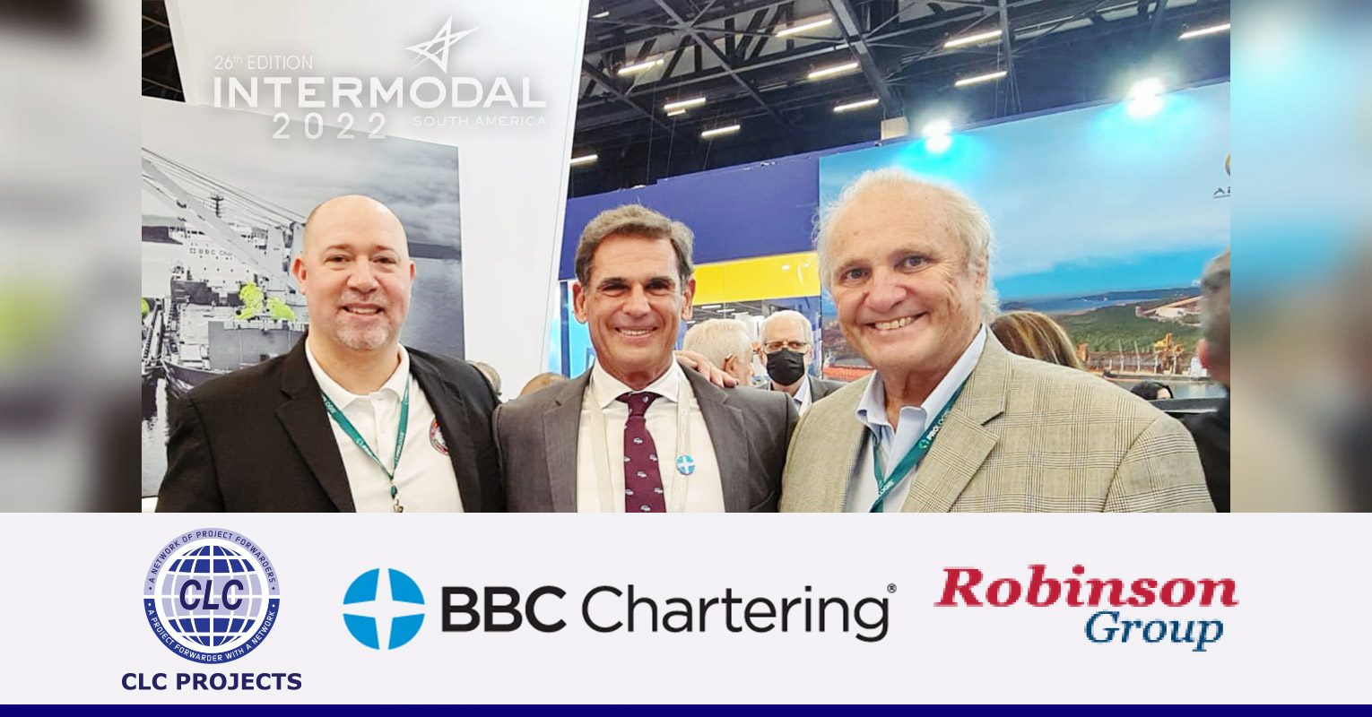 CLC Projects meeting with Bob Kroger, Head of Branch Office at BBC Chartering São Paulo and Andrew Robinson, CEO of Robinson Group at Intermodal South America