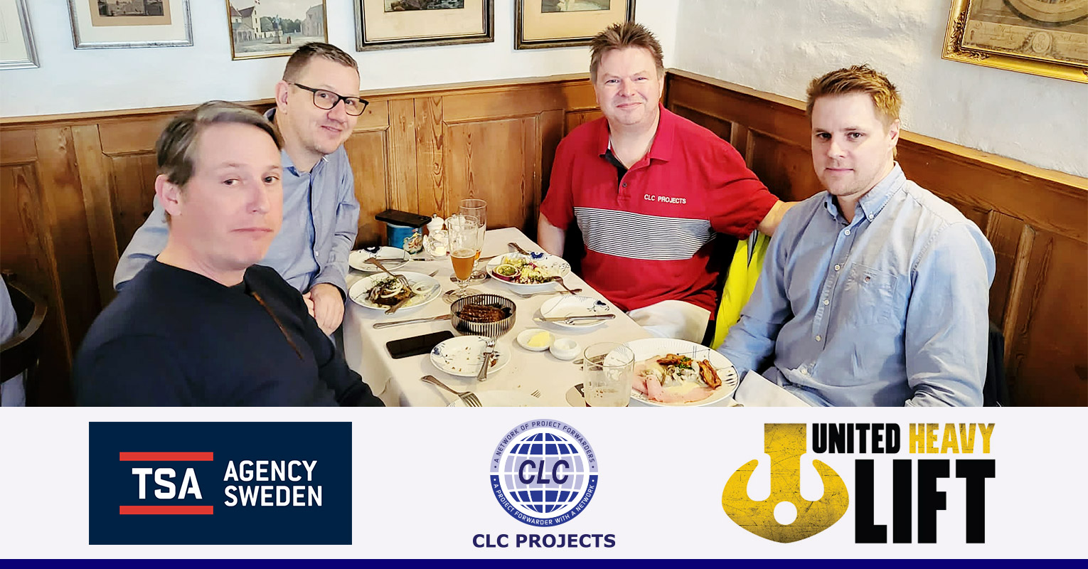 CLC Projects Chairman met with Mr. Lars Bonnesen & Mr. Christian Monsted of United Heavy Lift GmbH and Mr. Marcus Larsson of TSA Agency Sweden AB in Copenhagen