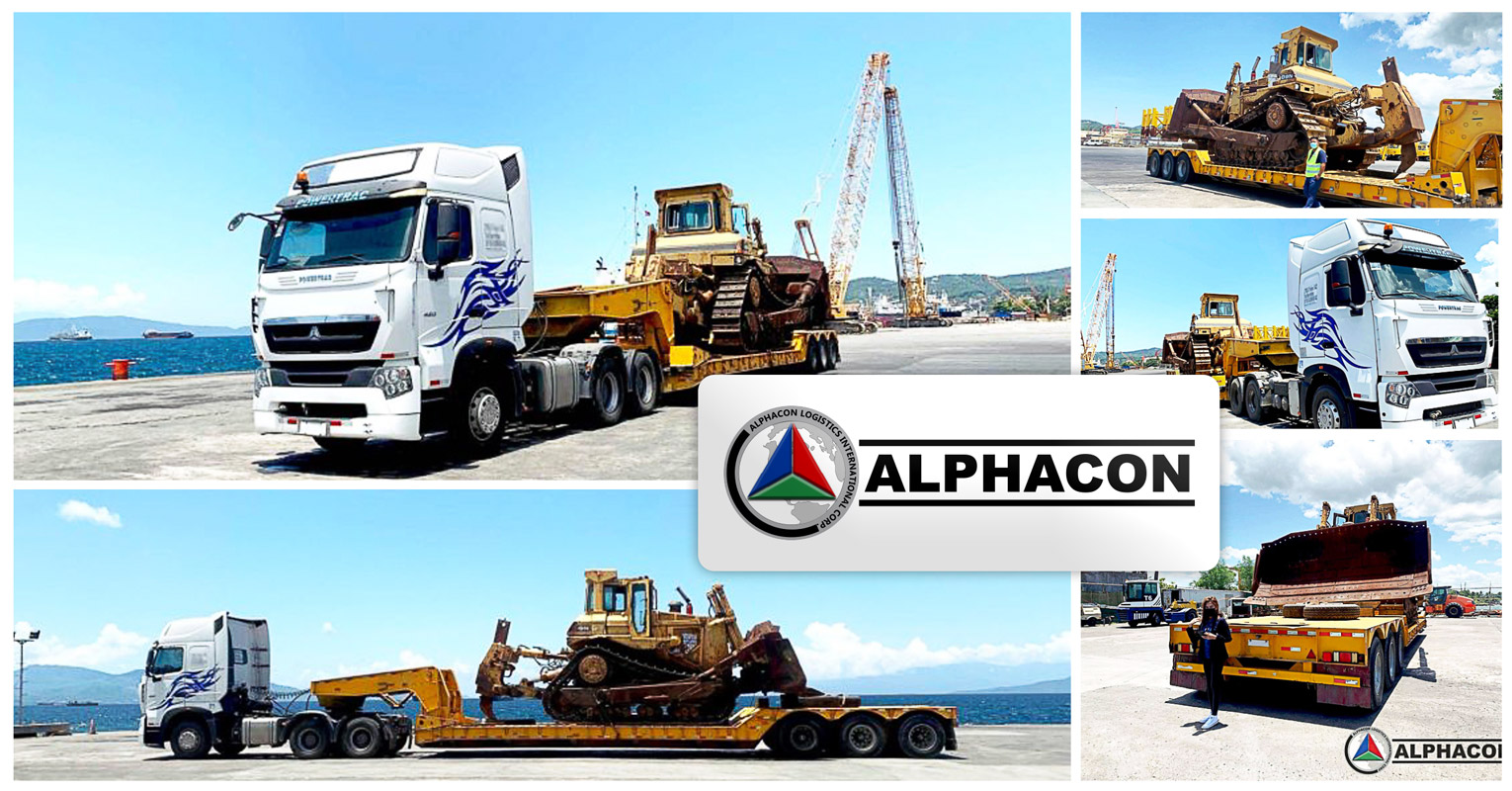 Alphacon Logistics Transfered a D9N Bulldozer from Bauan Port to Sta Clara Port, Batangas, Philippines