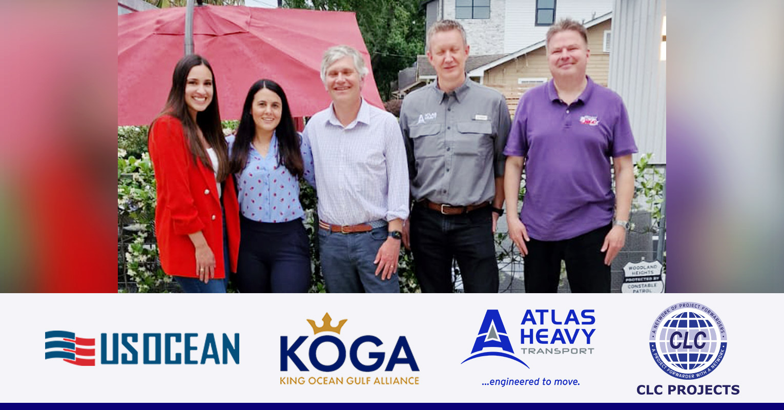 Dream Team at Houston today, Will Terrill and Leah Cook of US Ocean, Kellie Rias of Koga Shipping, Anders Pedersen of Atlas Heavy Transport (CLC Projects Service Provider) and Chairman CLC Projects Group