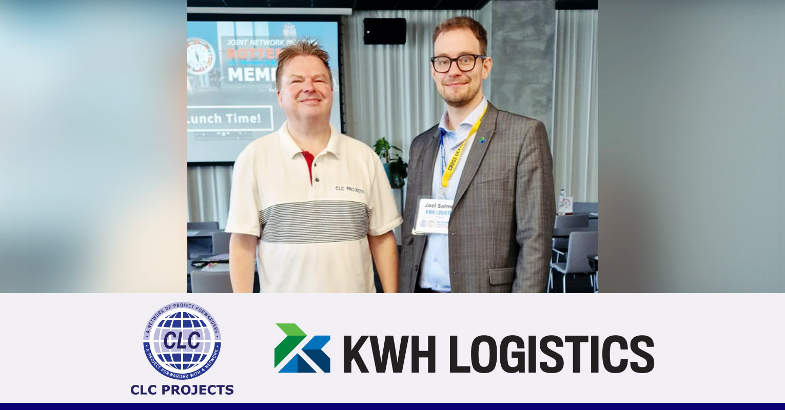 Joel Salmela of KWH Logistics and CLC Projects Chairman at joint network meeting in Rotterdam