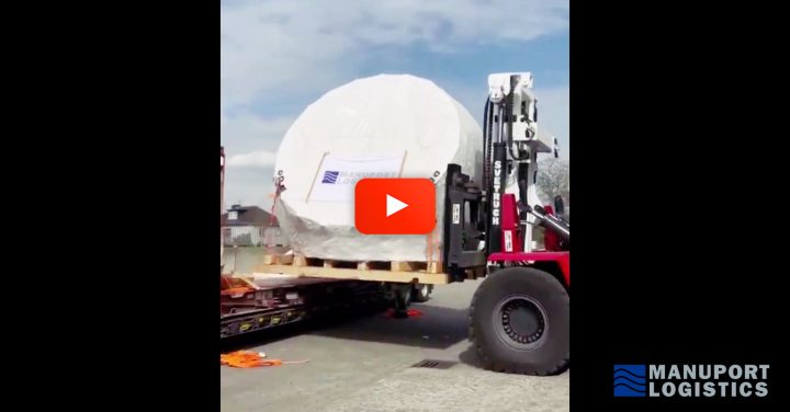 Video – Manuport Logistics Transporting a Wind Turbine Hub