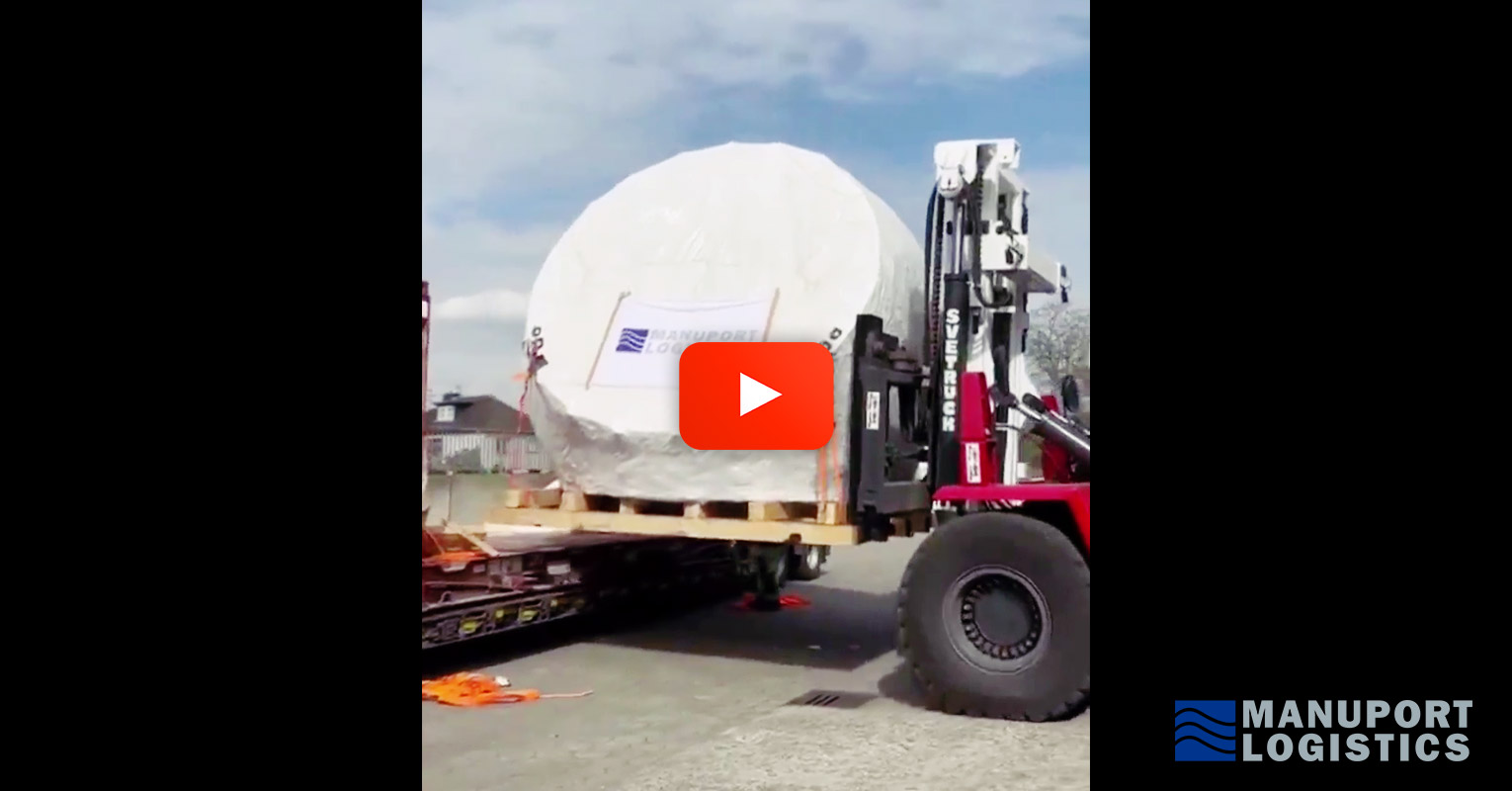 Video - Manuport Logistics Transporting a Wind Turbine Hub